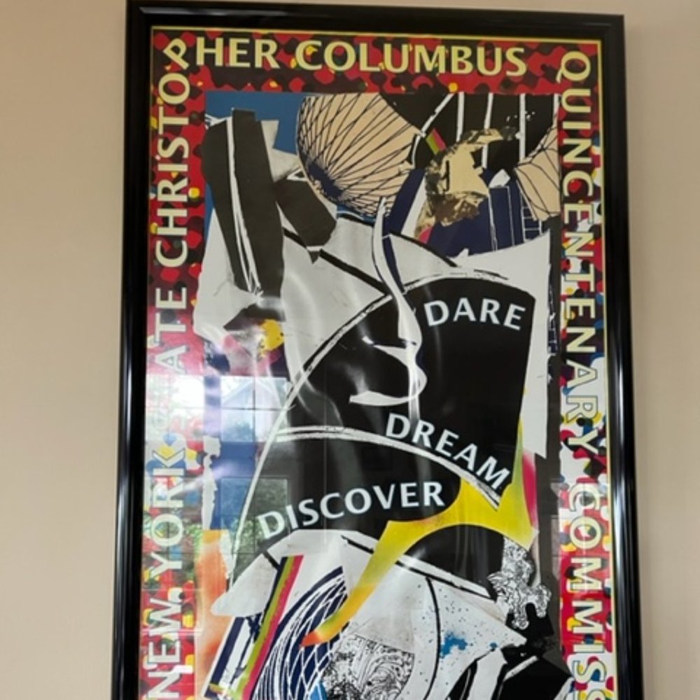 Framed poster NewYork Columbus Quincentenary Commission  1492-1992